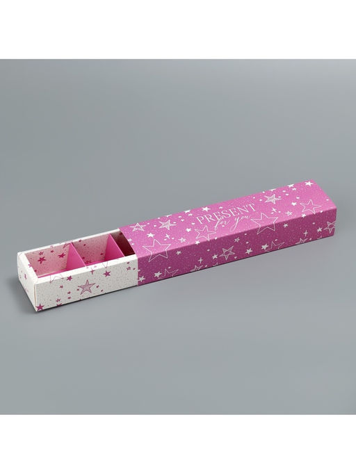 Цена за 5 шт. Коробка для конфет, кондитерская упаковка, 5 ячеек, «Present», 5 х 21 х 3.3 см