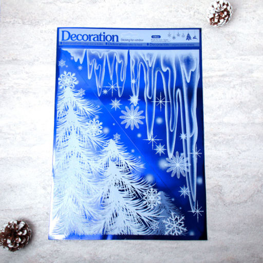 Наклейка новогодняя 38х30 Снежинки / 611-7 /уп 12/300/ микс - ГалеонТрейд фото 4