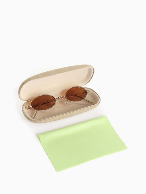 Футляр для очков на хлопушке, размер 16×6×3 см, бежевый