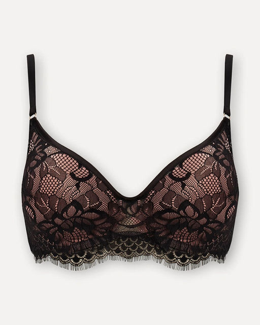Кружевной черно-розовый бюстгальтер - Deseo фото 3