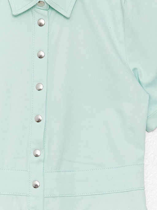 G?mlek Yaka Basic K?sa Kollu K?z ?ocuk Tulum - Waikiki фото 3