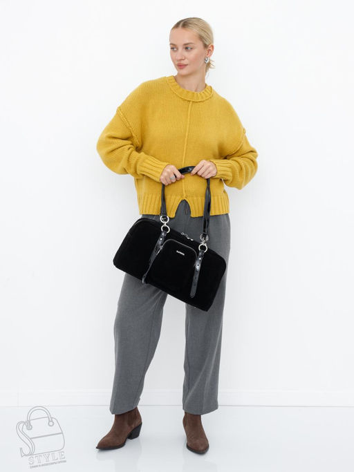 Сумка женская кожаная 91180MSS black Velina Fabbiano-Safenta в Новосибирске