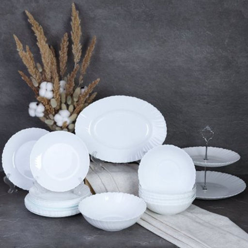 Столовый набор 21 предмет с блюдом с вазой для фруктов А / 20/758578120 ТП Белый /уп 2/ - Галеонтрейд фото 2