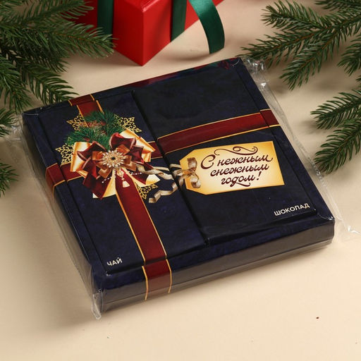 Подарочный набор Все исполнит Новый год: чай чёрный с мятой 50 г., молочный шоколад 70 г. - Фабрика счастья фото 6