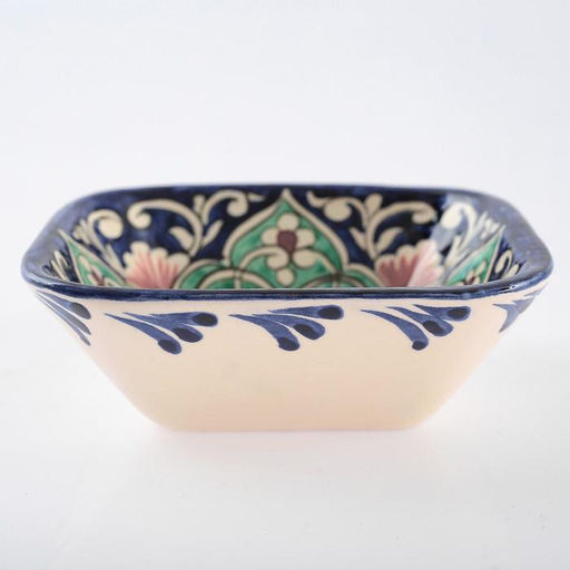 Салатница Риштанская Керамика «Цветы», 14×4.5 см, МИКС