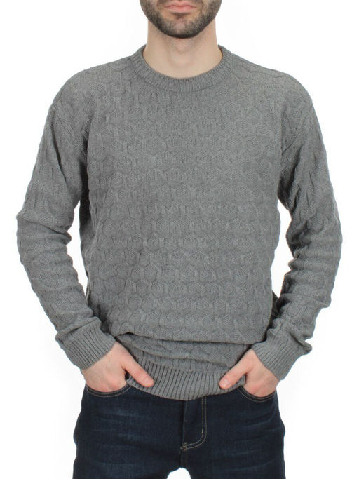 E633 GRAY Джемпер мужской (100% шерсть) - Fashion фото 2
