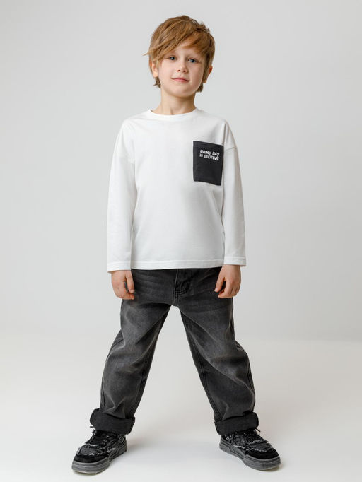 КР 302847/молочный 0602 к600 лонгслив (футболка дл.рукав) для мал