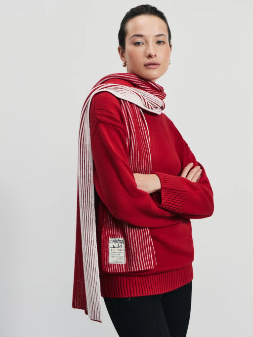 Джемпер с шарфом из хлопка / Zarina