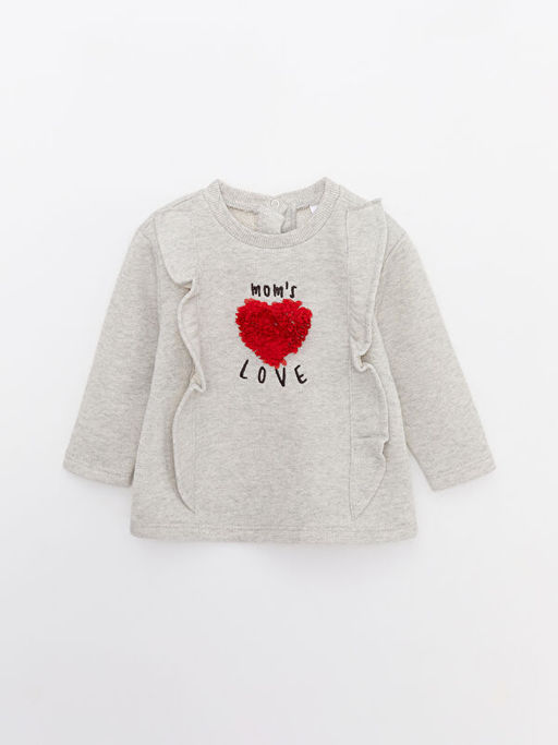 Bisiklet Yaka Uzun Kollu Nak?? Detay K?z Bebek Sweatshirt ve Tayt 2li Tak?m - Waikiki фото 2