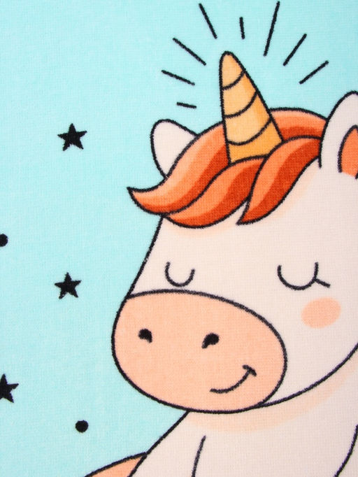 Полотенце - пончо детское LoveLife «Единорог», махра, 100% хлопок 300 г/м, 60×120 см, голубое