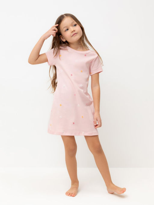 К 1156/бежево-розовый,полянка сорочка ночная для дев