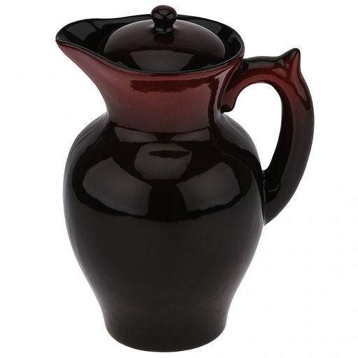 Кувшин керамический "Дачный" 1,4л, д13,5см, h22,5см, "Мак черный", с крышкой (Россия)