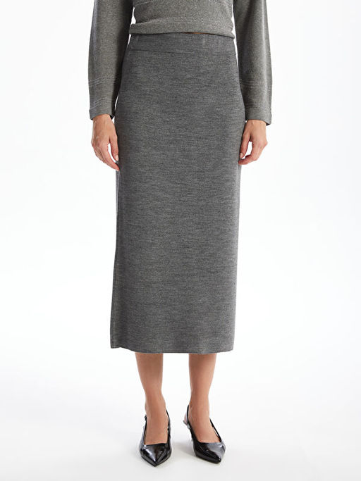 Beli Lastikli Kad?n Triko Etek