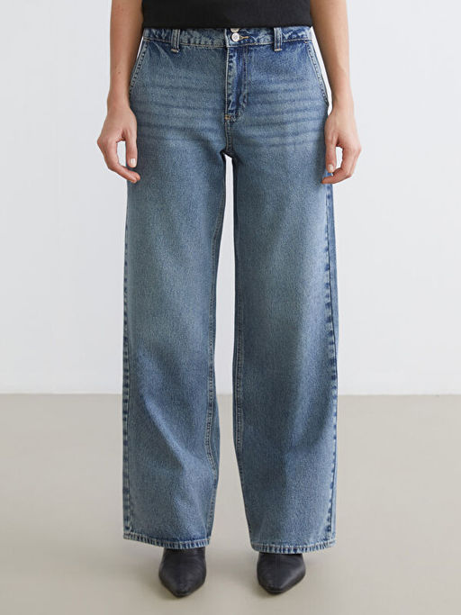 Wideleg Kad?n Jean Pantolon