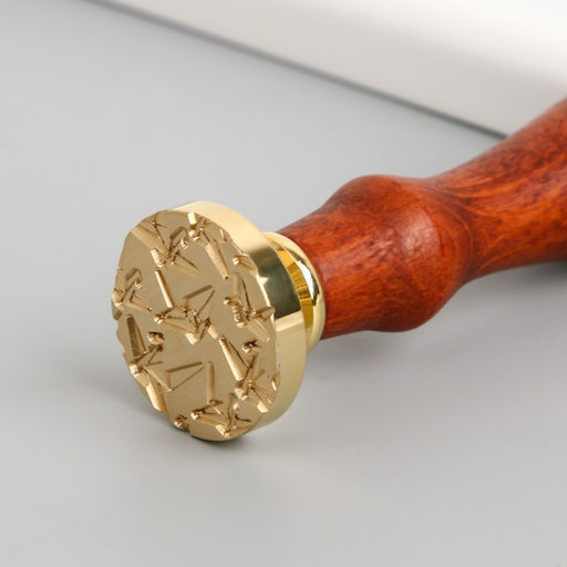 Печать для сургуча с деревянной ручкой «Лебеди бумажные», 9×2.5×2.5 см