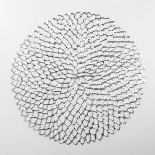 Набор салфеток сервировочных на стол Доляна Лея, d=38 см, 4 шт, цвет серебряный  фото 7