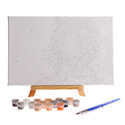 Картина по номерам на холсте с подрамником «Тигр», 30х20 см