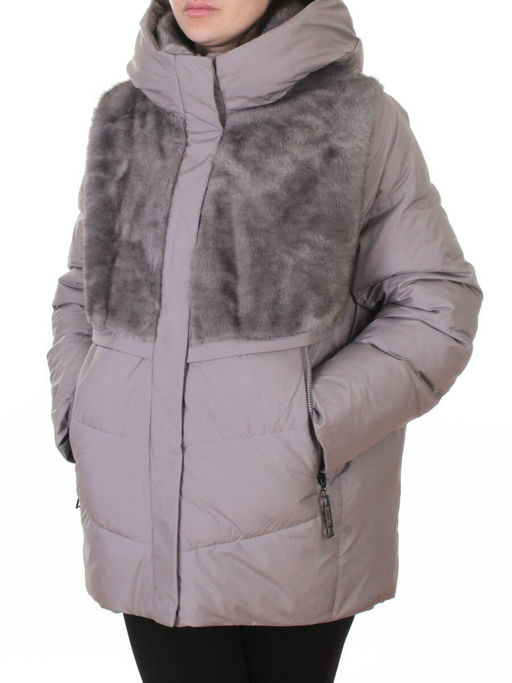 M-8869 GRAY Куртка зимняя женская (150 гр. холлофайбер)