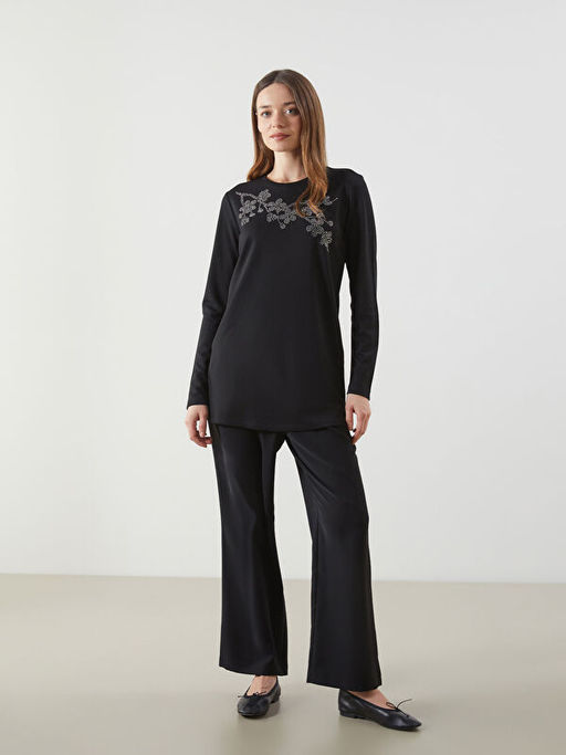 Bisiklet Yaka Ta?l? Kad?n Tunik