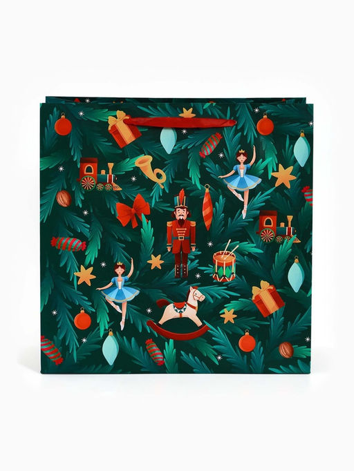 Цена за 2 шт. Пакет ламинированный квадратный «Новый год!», 30 × 30 × 12 см