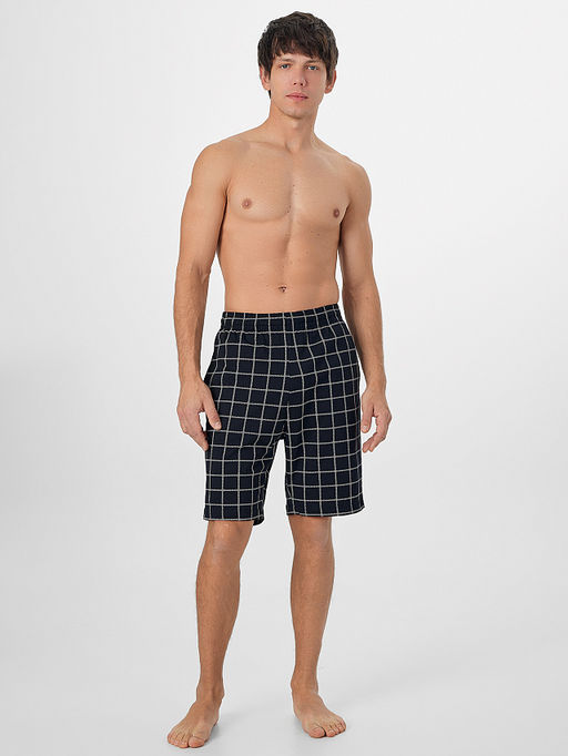 Шорты мужские домашние черные в клетку