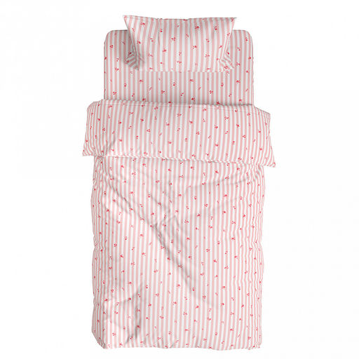 Постельное белье, комплект 1,5 спальный "Теплые края", 3 предмета: пододеяльник 145х215см, простыня 150х215см, 1 наволочка 50х70см с клапаном-запахом, бязь "Комфорт" 121г/м2, хлопок 100%, упаковка "эконом" ПВХ 32х41х2,5см, "Домашняя мода" (Россия)