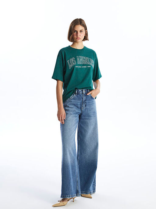 Bisiklet Yaka Oversize Kad?n Ti??rt