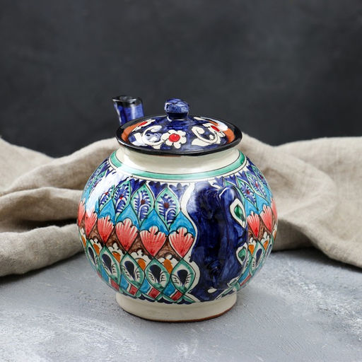 Чайник заварочный Риштанская Керамика, 1 л, синий