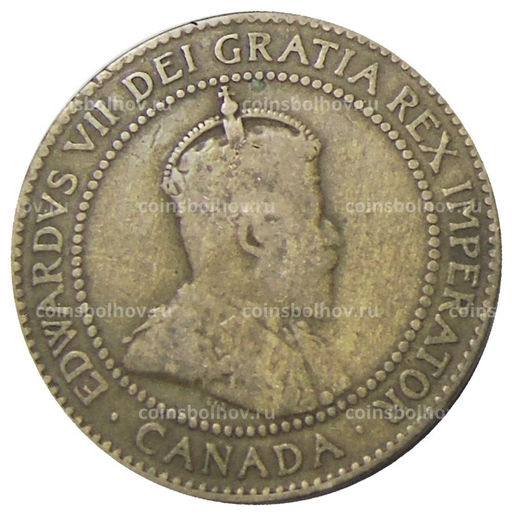 Монета 1 цент 1910 года Канада