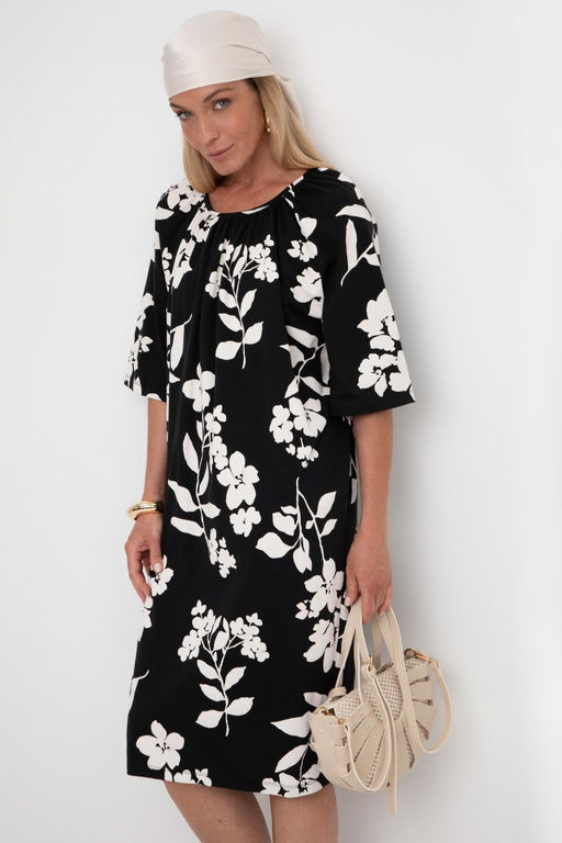 VERY NEAT _ ЕВТ 5063/черный,гардения платье жен