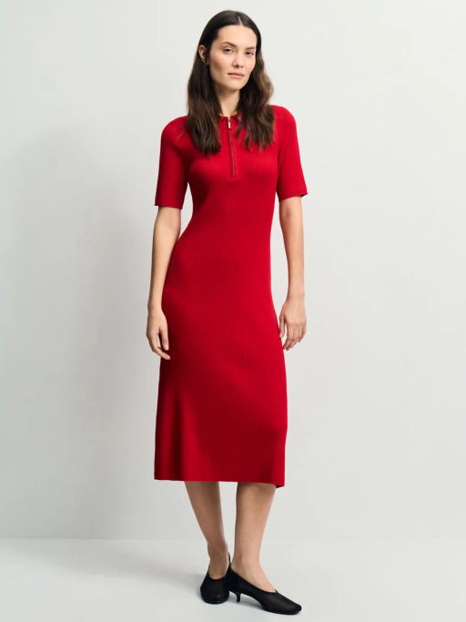 Вязаное платье поло из вискозы / Zarina  фото 5