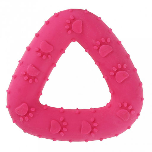 Игрушка для собаки Треугольник лапа 7,5х7,5х1,8см, полипропилен, фактурная, цвета микс (темно-розовый, зеленый, ярко-оранжевый), Пэт тойс (Pet toys) (Китай)  фото 3