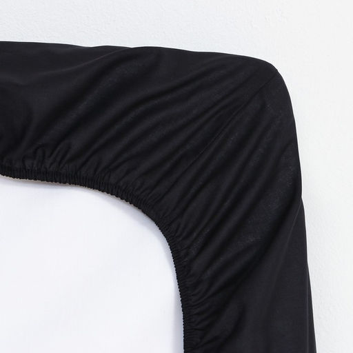 Простыня на резинке Этель 140*200*25, цв.черный, 100% хлопок, поплин 125г/м2  фото 3