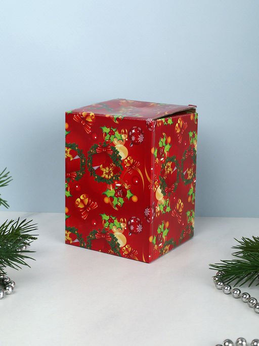 Подсвечник 9,1х9,1х12,9 см / 7093 /уп 36/новогодний