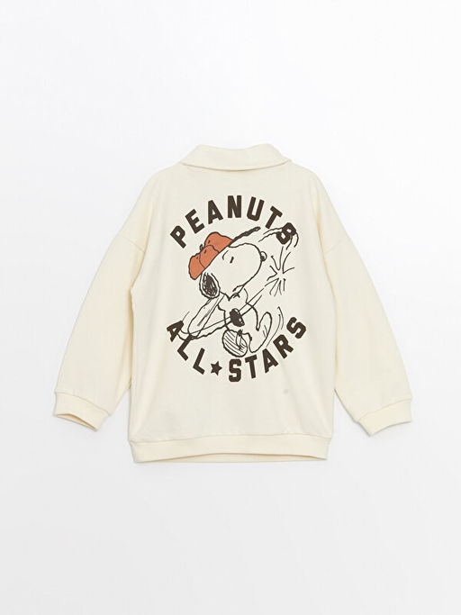 Polo Yaka Uzun Kollu Snoopy Bask?l? Erkek Bebek Sweatshirt - Waikiki фото 3