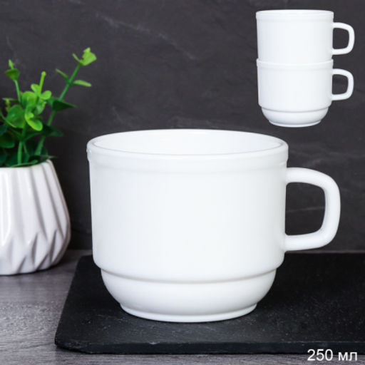 Кружки 6 штук на металлическом стенде 250 мл форма офис / BY09KFB250 /уп 6/96/