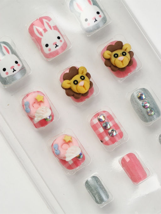 Детские накладные ногти «Снежный зайчик», 12 шт.