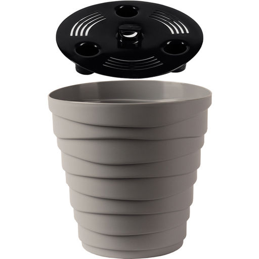 Цена за 2 шт. Кашпо для цветов пластиковое 1,4л d-14,5см "Бархан" Серый жемчуг