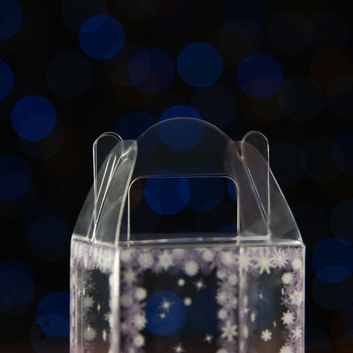 Цена за 5 шт. Складная коробка из PVC 4 x 4 x 8 см Зимушка - UPAK LAND фото 3