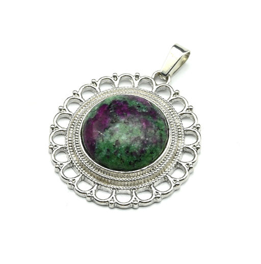 Подвеска из цоизита искусственного круг 35мм