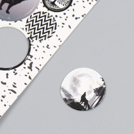 Цена за 5 шт. Декор для творчества картон «Фишки и пуговки. Чёрный», 24 шт., 13×16.5 см