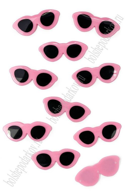 Фурнитура "Очки для игрушек" 5,5*2,3 см (10 шт) SF-2153, розовый