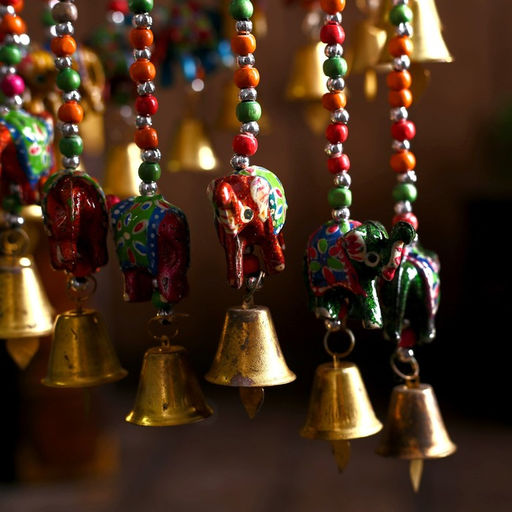 Интерьерная подвеска с колокольчиками Милые слоники 16х16х60 см Микс - Simaland фото 2