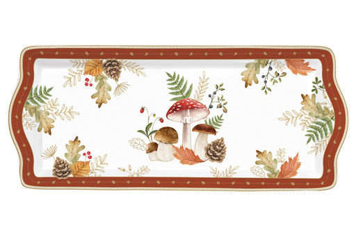 Блюдо, 35х15 см, фарфор P, белое, прямоугольное, Грибы и листья, Autumn Breeze - Easy life фото 4