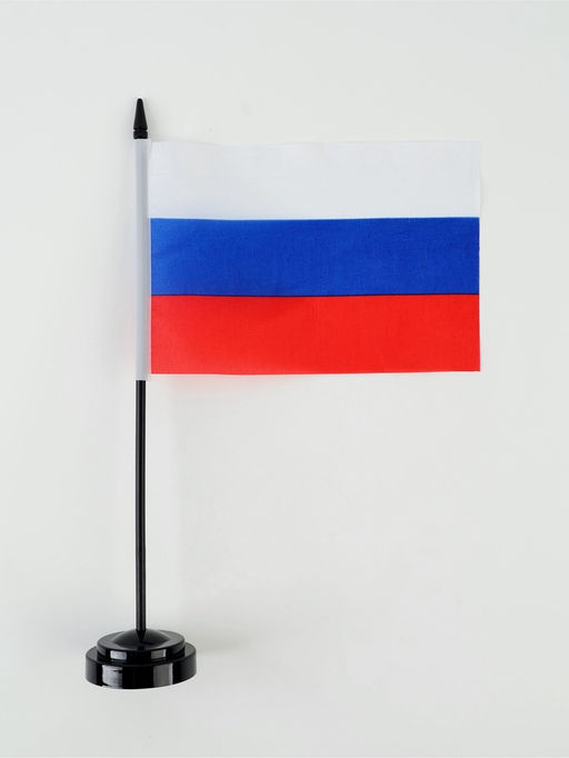 Флаг России, 14×21 см, флагшток 33.5×6.4 см, полиэстер