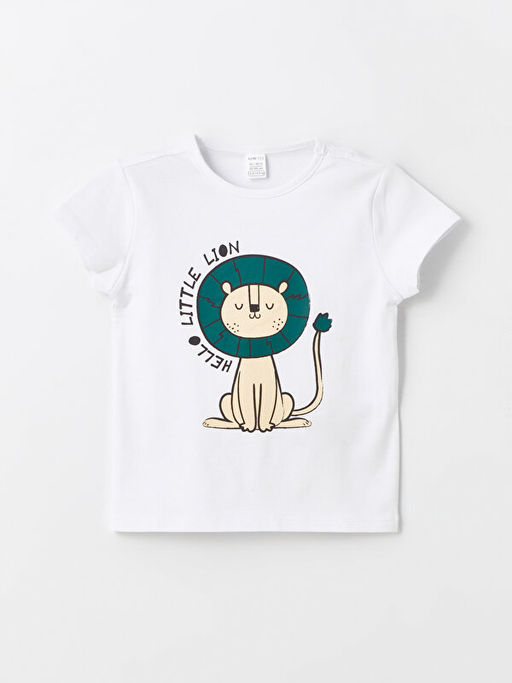 Bisiklet Yaka Desenli K?sa Kollu Erkek Bebek Pijama ?st