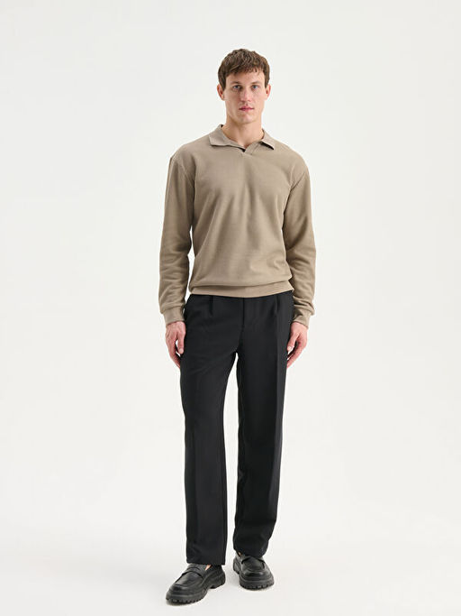 Polo Yaka Erkek Sweatshirt
