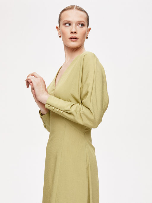 Платье с V-образным вырезом 422.050095/Оливковый