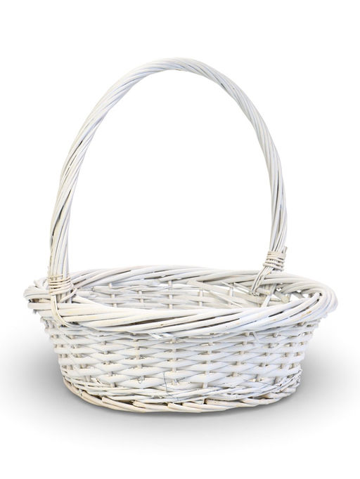 Корзина плетёная для хранения Brisa, с ручкой, белая, набор 3 шт.