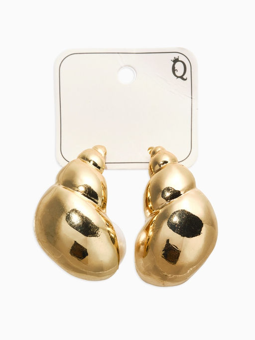 Серьги «Морской мир», улитка. белые в золоте